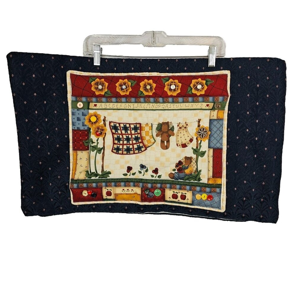 Handmade 2PC Pillowcase‎ Quilted Country Charm MFH Decor Leslie Black Cranston - Picture 3 of 16